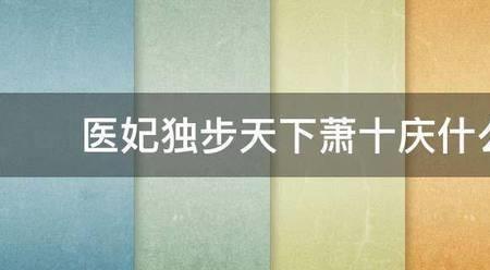 医妃独步天下萧十庆是坏的吗