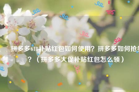 拼多多补贴怎么用