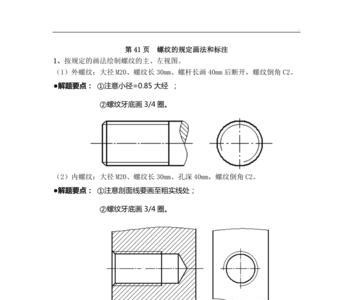 螺纹正确标注尺寸的含义