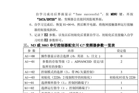 安川l7变频器编码器自整定步骤