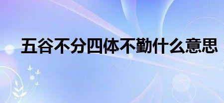 四体不勤的勤什么意思