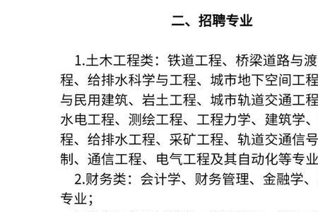 中铁四局招聘什么专业