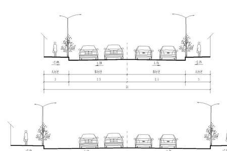 城市道路双向四车道多宽