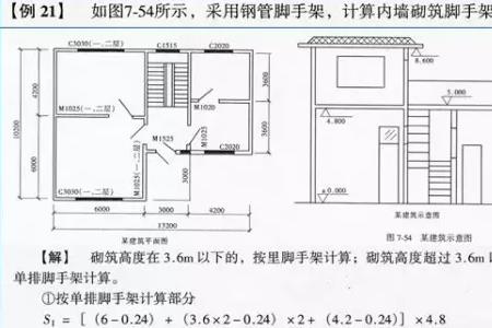 外墙抹灰双排脚手架计算公式