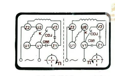 两相电机单电容正反闸接法