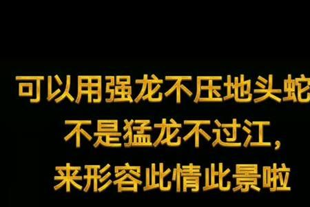 强龙压不过地头蛇下一句是啥