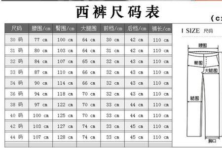 tb裤子1码是多大