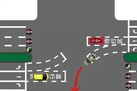 三车通过十字路口优先通行原则