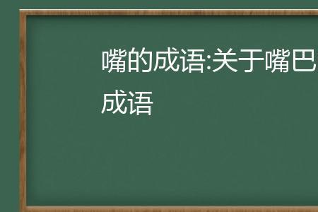 一张什么样的嘴巴成语