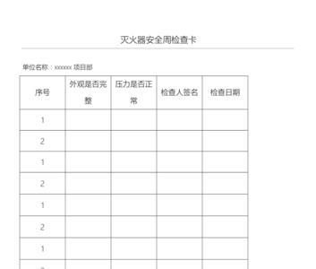 灭火器检查记录卡怎么填