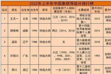 2022象棋世锦赛积分排名