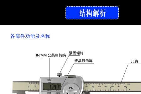 数显卡尺里的in和mm是什么意思