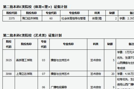 艺术c类本科有哪些专业