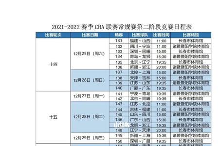 cba第二阶段北控赛程表