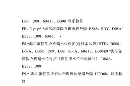 迷你洗衣机故障代码大全