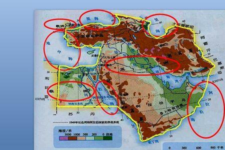 中东地区的海陆位置