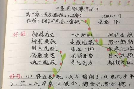 鲁滨逊漂流记四字词摘抄