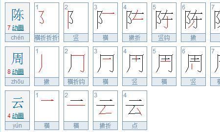 云跟去的相同笔画都有哪些