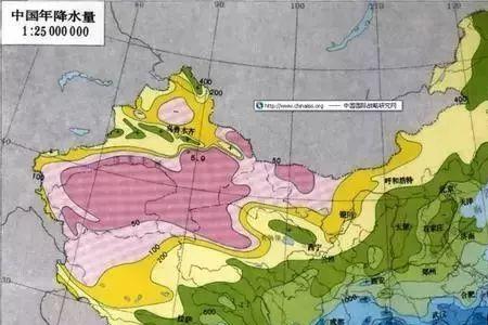 中国降水分布