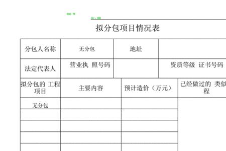 拟分包项目情况是什么意思