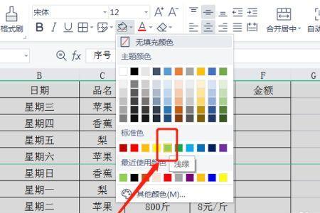 表格突然被填充了颜色