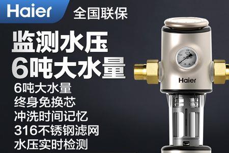 海尔hp12前置过滤器能横着装吗