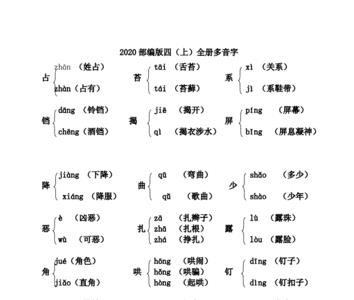 四年级上册语文小木船的多音字