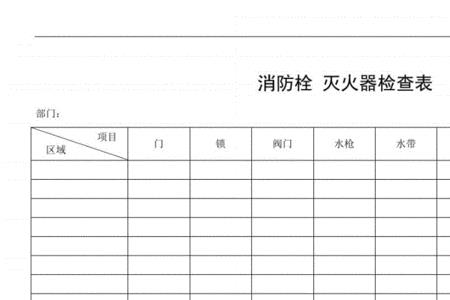 灭火器检查表怎么填