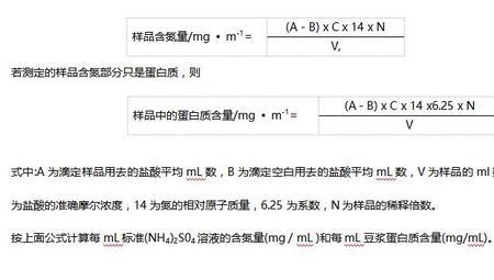 蛋白质含量怎么计算公式