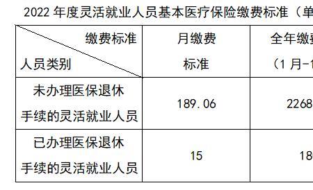 2022长春个人灵活社保缴费标准表