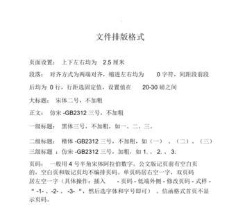 文件排版格式标准页面布局