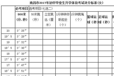 南昌师范学院体测成绩计算标准