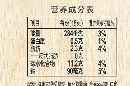 雀巢咖啡瓶装配料表