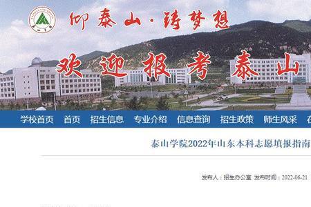 泰山学院22年最低录取分是多少