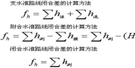 附合水准闭合差公式