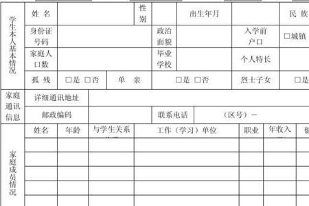 学生一人一档表格怎么填写