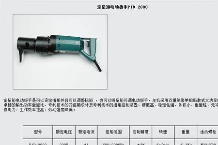 电动扳手扭力大小由什么决定