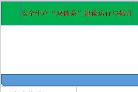 安全生产双体系建设是什么意思