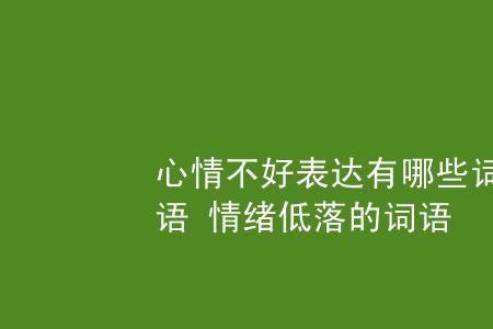 今儿心情好不好的词语