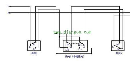 三控并联开关接线法