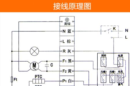 风暖浴霸六根线不分色怎么安装