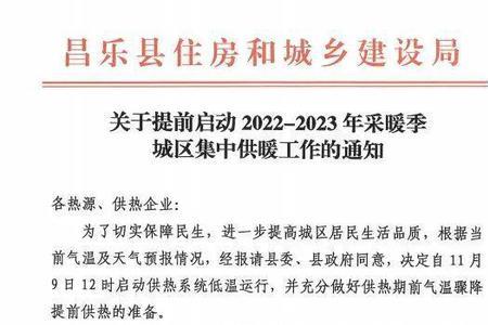 2022至2023潍坊供暖时间