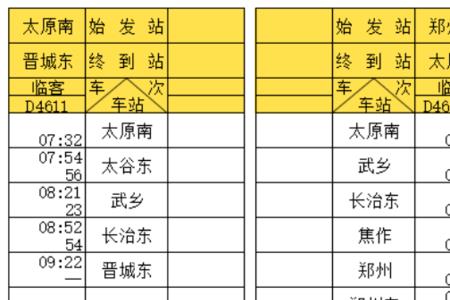 郑州至济源高铁时刻表