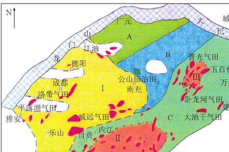 四川天然气田分布图