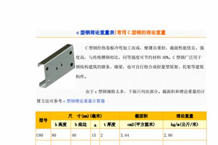 41×41×2的c型钢每米重量