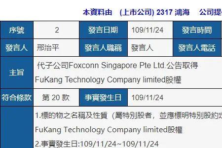 鸿海集团名下各子公司排名