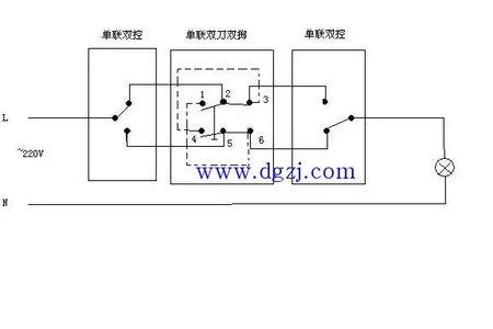 三联双控开关怎么布线和安装