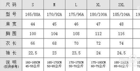 t恤17592a尺码对照表