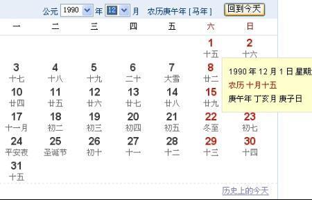 1980年农历12月初一是阳历多少