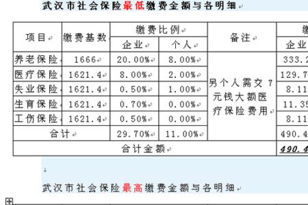 2014年武汉社保基数